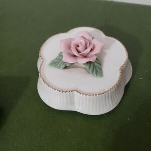 LID ONLY Heritage House "Always" Floral Glazed Musical Decorative Piece
